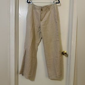Liz Claiborne linen Sloane pants in oatmeal/light tan color. Size 10